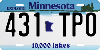 MN license plate 431TPO