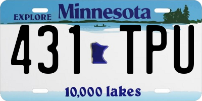 MN license plate 431TPU