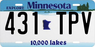 MN license plate 431TPV
