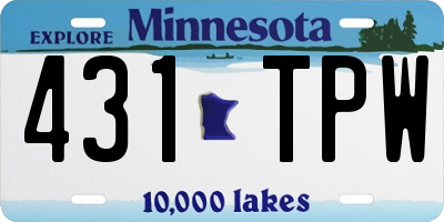 MN license plate 431TPW