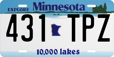 MN license plate 431TPZ