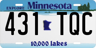 MN license plate 431TQC