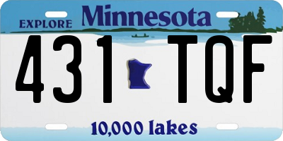 MN license plate 431TQF