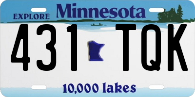 MN license plate 431TQK