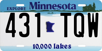 MN license plate 431TQW