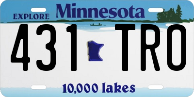 MN license plate 431TRO