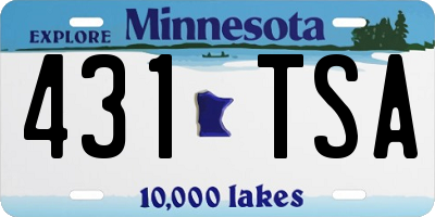 MN license plate 431TSA