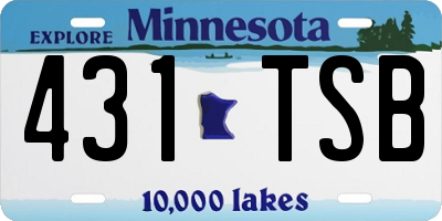 MN license plate 431TSB