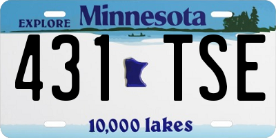 MN license plate 431TSE