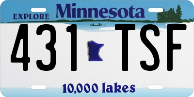 MN license plate 431TSF