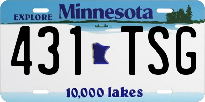 MN license plate 431TSG