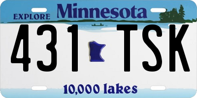 MN license plate 431TSK