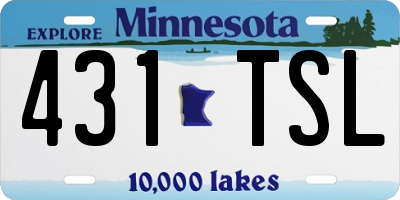MN license plate 431TSL