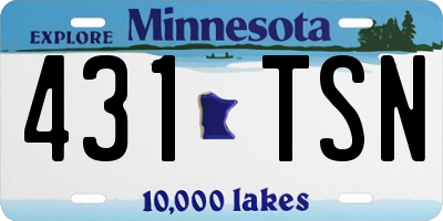 MN license plate 431TSN