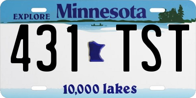 MN license plate 431TST