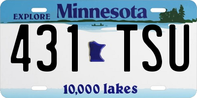MN license plate 431TSU