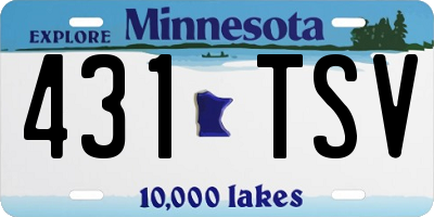 MN license plate 431TSV