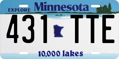 MN license plate 431TTE