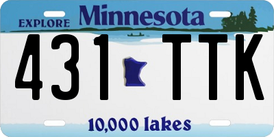 MN license plate 431TTK