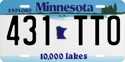 MN license plate 431TTO