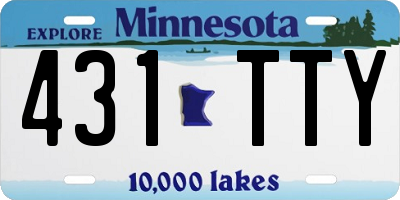 MN license plate 431TTY
