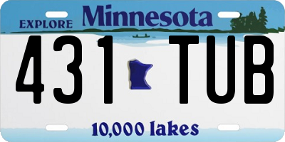 MN license plate 431TUB
