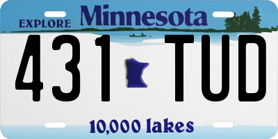 MN license plate 431TUD