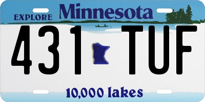 MN license plate 431TUF