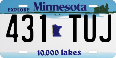 MN license plate 431TUJ