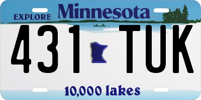 MN license plate 431TUK