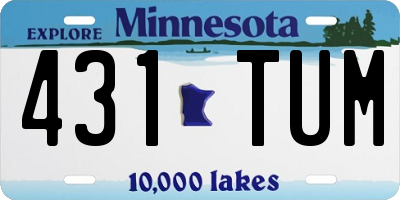 MN license plate 431TUM
