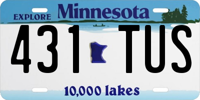 MN license plate 431TUS