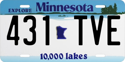 MN license plate 431TVE