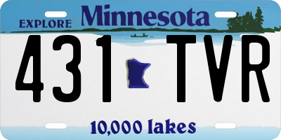 MN license plate 431TVR