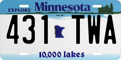 MN license plate 431TWA