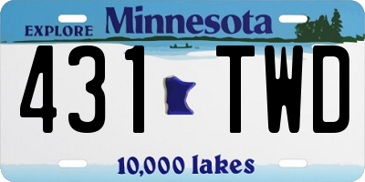 MN license plate 431TWD
