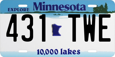 MN license plate 431TWE