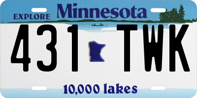 MN license plate 431TWK