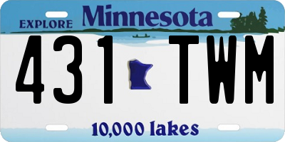 MN license plate 431TWM