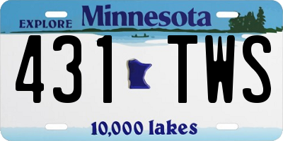 MN license plate 431TWS