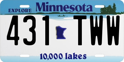 MN license plate 431TWW