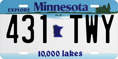 MN license plate 431TWY