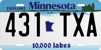 MN license plate 431TXA
