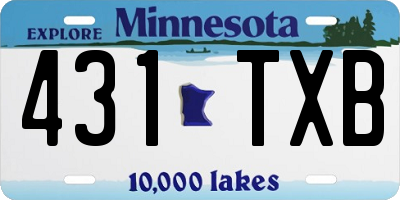 MN license plate 431TXB