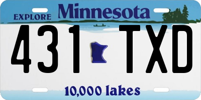 MN license plate 431TXD