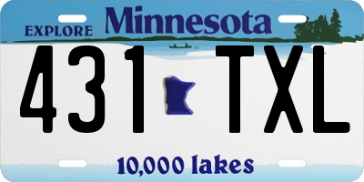 MN license plate 431TXL