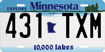 MN license plate 431TXM