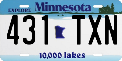 MN license plate 431TXN