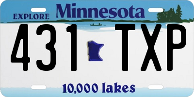 MN license plate 431TXP