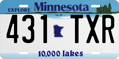 MN license plate 431TXR